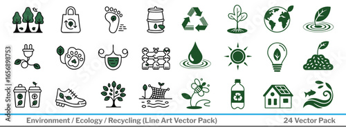 Eco-friendly symbols for your business projects, promoting sustainability, nature and environment conservation