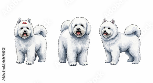 Watercolor dog illustration “Snowy” pet portrait isolated on white background
