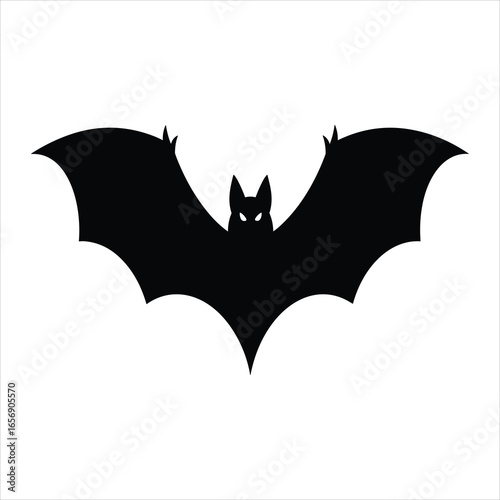 Wallpaper Mural Vector art of a black bat silhouette with wings spread Torontodigital.ca