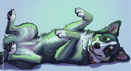 Watercolor dog illustration “Bubbles” pet portrait isolated on white background