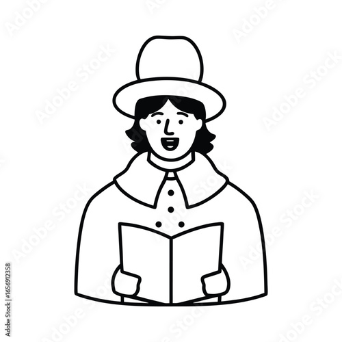 A Christmas caroler on a white background vector illustration