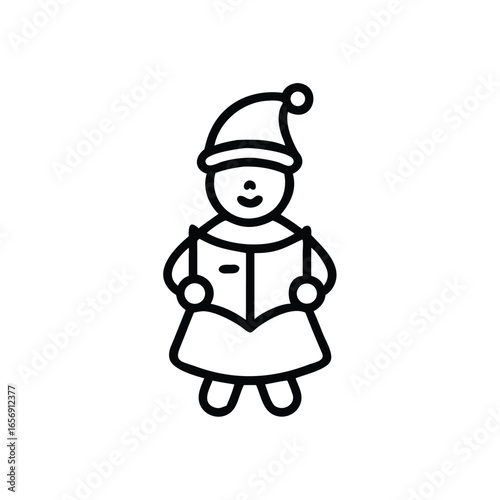A festive Christmas caroler isolated on a white background vector illustration