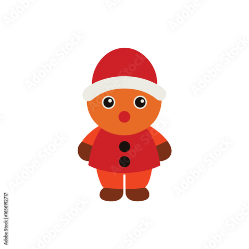 A singing Christmas caroler on a plain white background vector illustration