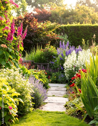 Colorful garden path