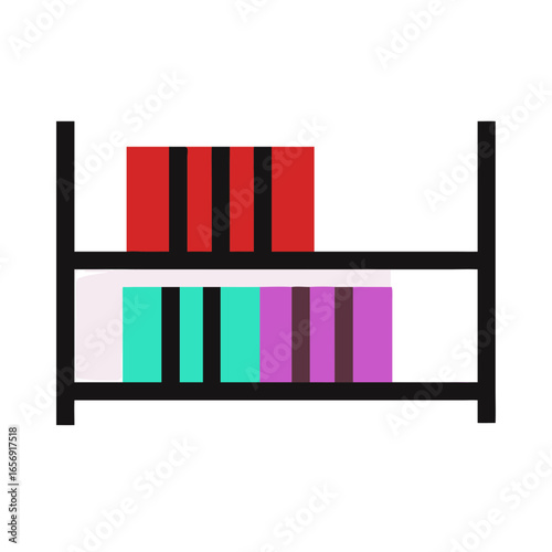 vector illustration of a bookshelf