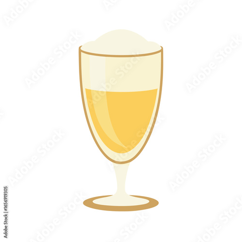 A festive glass of eggnog on a white background vector illustration