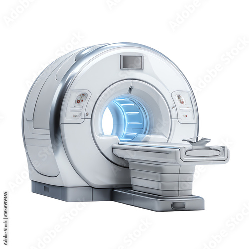 Medical MRI Machine Magnetic Resonance Imaging Scanner Isolate on Transparent White Background
