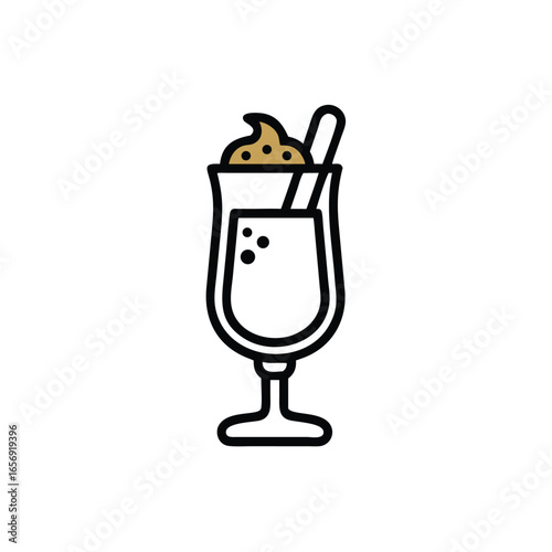 A single glass of eggnog on a white background vector illustration