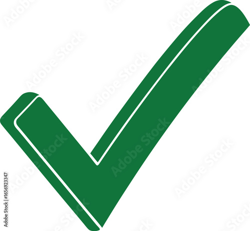 Green check mark icon representing confirmation, approval, and correctness