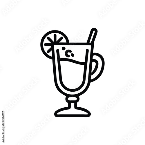 A warm glass of mulled wine on a white background vector illustration