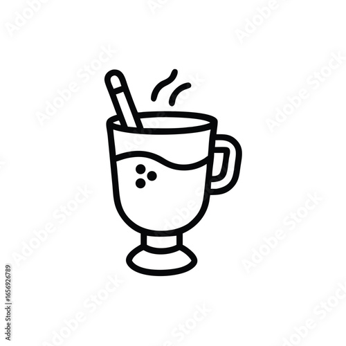 A glass of mulled wine on a white background vector illustration