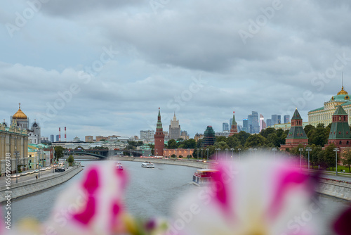 Canvas Print moscow kremlin and river