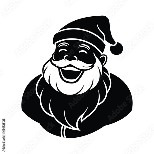 A happy Santa Claus in a laughing pose on a white background vector illustration