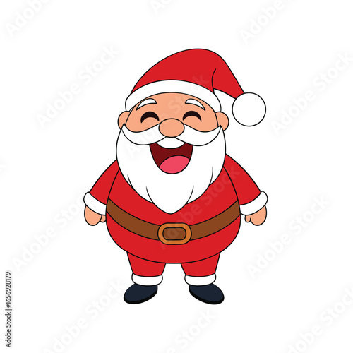 Santa Claus in a laughing pose on a white background vector illustration