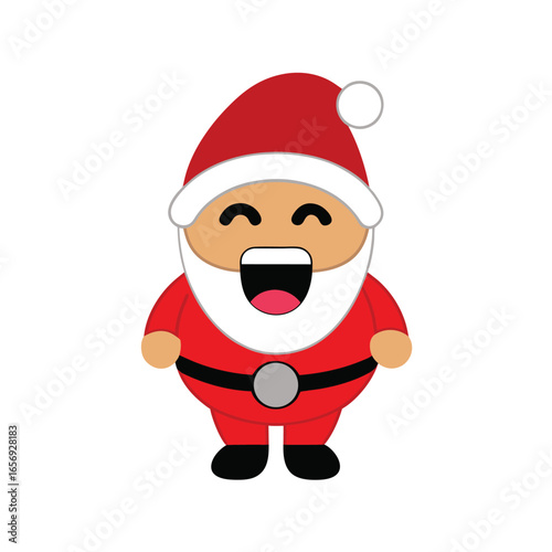 A jolly Santa Claus laughing on a plain white background vector illustration