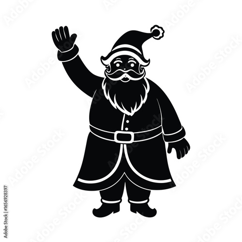 Santa Claus in a waving pose on a white background vector illustration