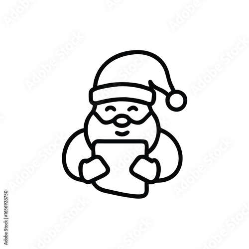 Santa Claus reading letters from children vector illustration