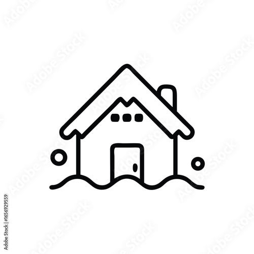 A house in the snow on a white background vector illustration