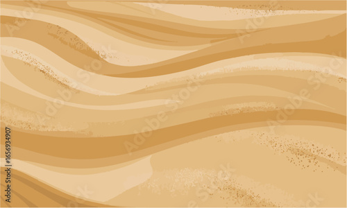 Seamless Realistic Sand Texture with Wavy Dune Pattern and Grain Effect Vector, Vector coastal beach sand waves, easily editable and scalable,