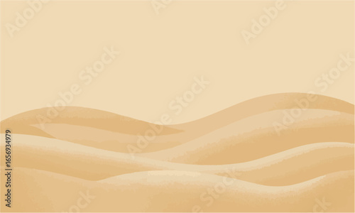 Seamless Realistic Sand Texture with Wavy Dune Pattern and Grain Effect Vector, Vector coastal beach sand waves, easily editable and scalable,