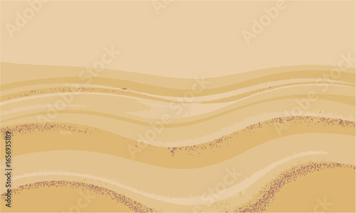 Seamless Realistic Sand Texture with Wavy Dune Pattern and Grain Effect Vector, Vector coastal beach sand waves, easily editable and scalable,