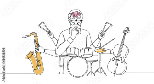 Multitasking musician: playing multiple instruments with creativity and skill