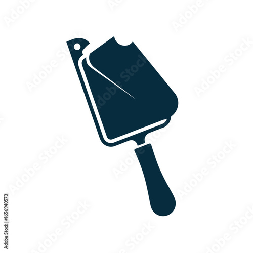 Simple icon of a garden trowel and spade on a white background