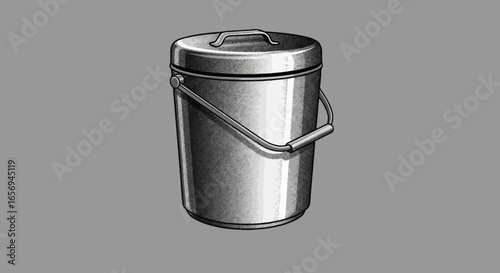 compost bin a galvanized steel bin with a lid and handle designed for collecting kitchen scraps and yard waste in an eco-friendly manner for recycling