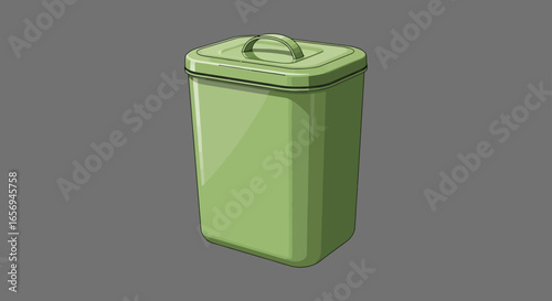 Green compost bin with lid designed for kitchen use showcasing sustainable waste management and eco-conscious living perfect for environmental awareness campaigns.