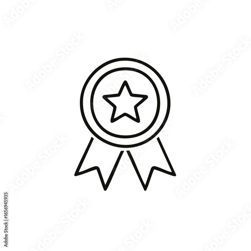 An award badge with star design showing achievement