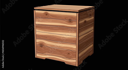 wooden compost bin a rustic garden accessory for eco-friendly waste disposal and soil enrichment showcased against a dark backdrop emphasizing sustainability in backyard gardening.