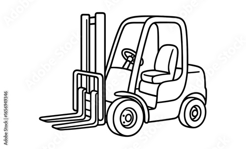 Forklift outline drawing for industrial and warehouse use