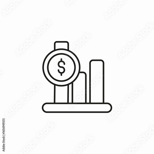 finance bar visualization icon sign vector