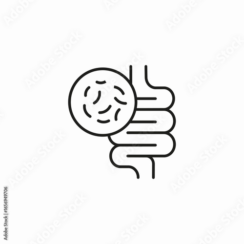 gut bacteria microbiome icon sign vector