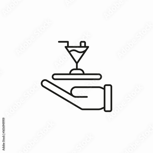 hand with drink icon sign vector