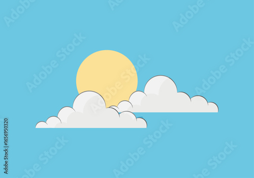 Sol saliendo entre dos nubes