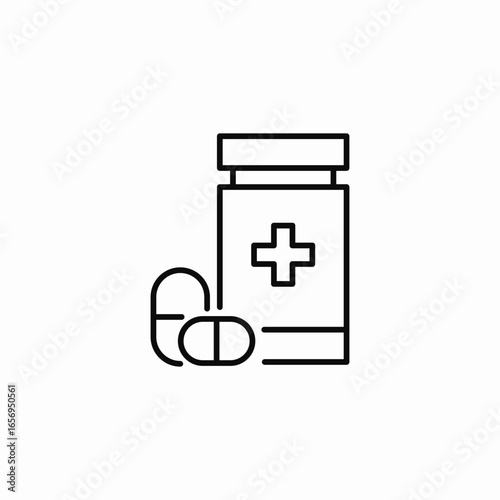 medical pills container icon sign vector