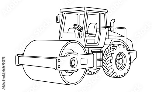 Outline of a road roller in construction equipment theme