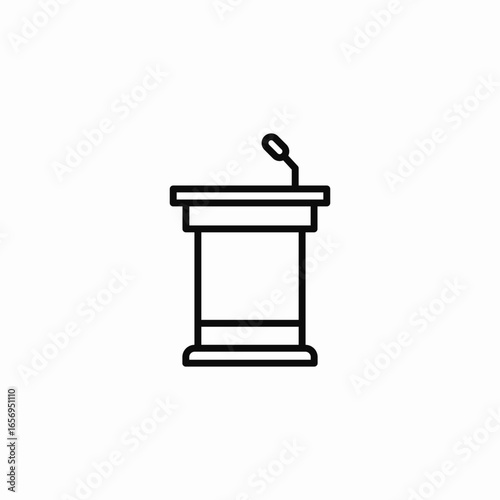 podium and microphone icon sign vector