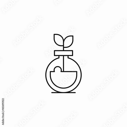 plant extraction flask icon sign vector