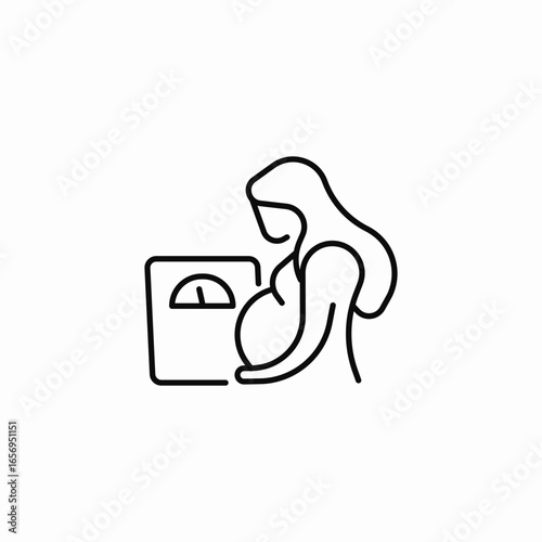 pregnant woman weight icon sign vector