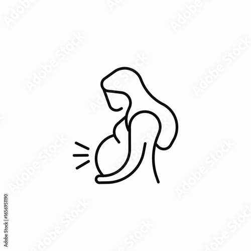 pregnant woman side icon sign vector
