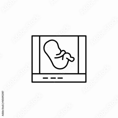ultrasound fetal scan icon sign vector
