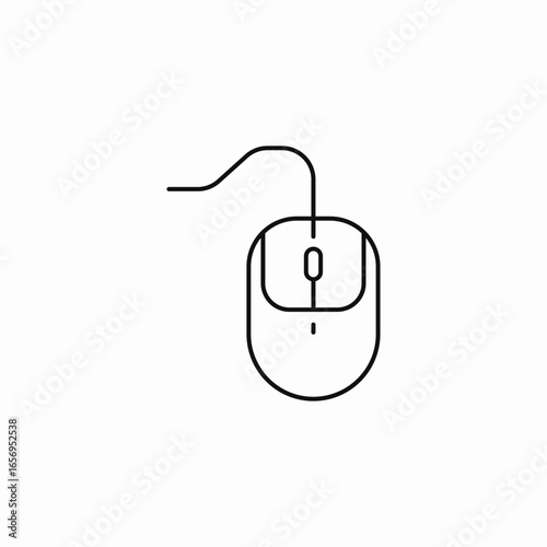 wired computer mouse icon sign vector