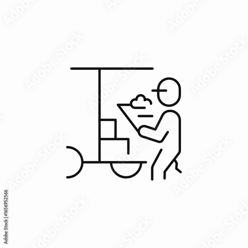 worker loading cart icon sign vector