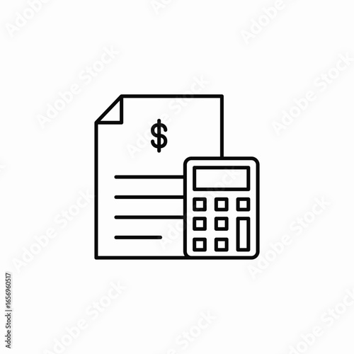 calculation invoice icon sign vector