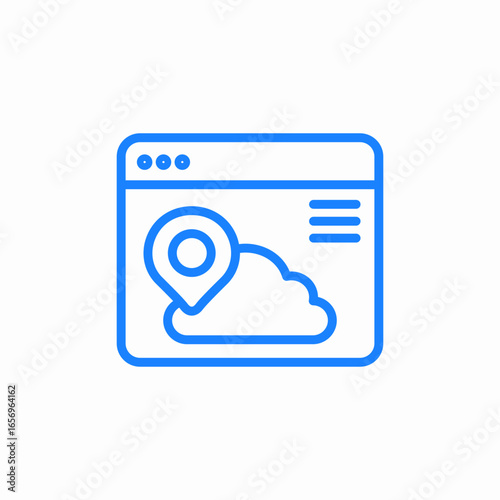 cloud location website icon sign vector