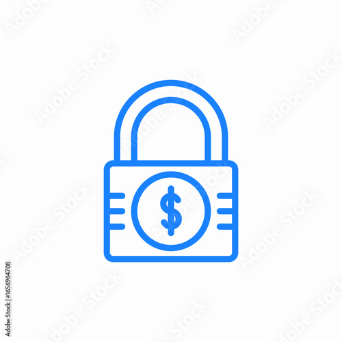locked money icon sign vector