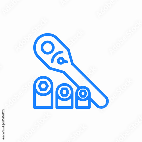ratchet socket set icon sign vector