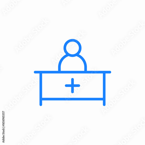 reception desk icon sign vector